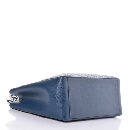 Chanel Caviar Quilted Grand Shopping Tote GST Dark Blue 4 of 8