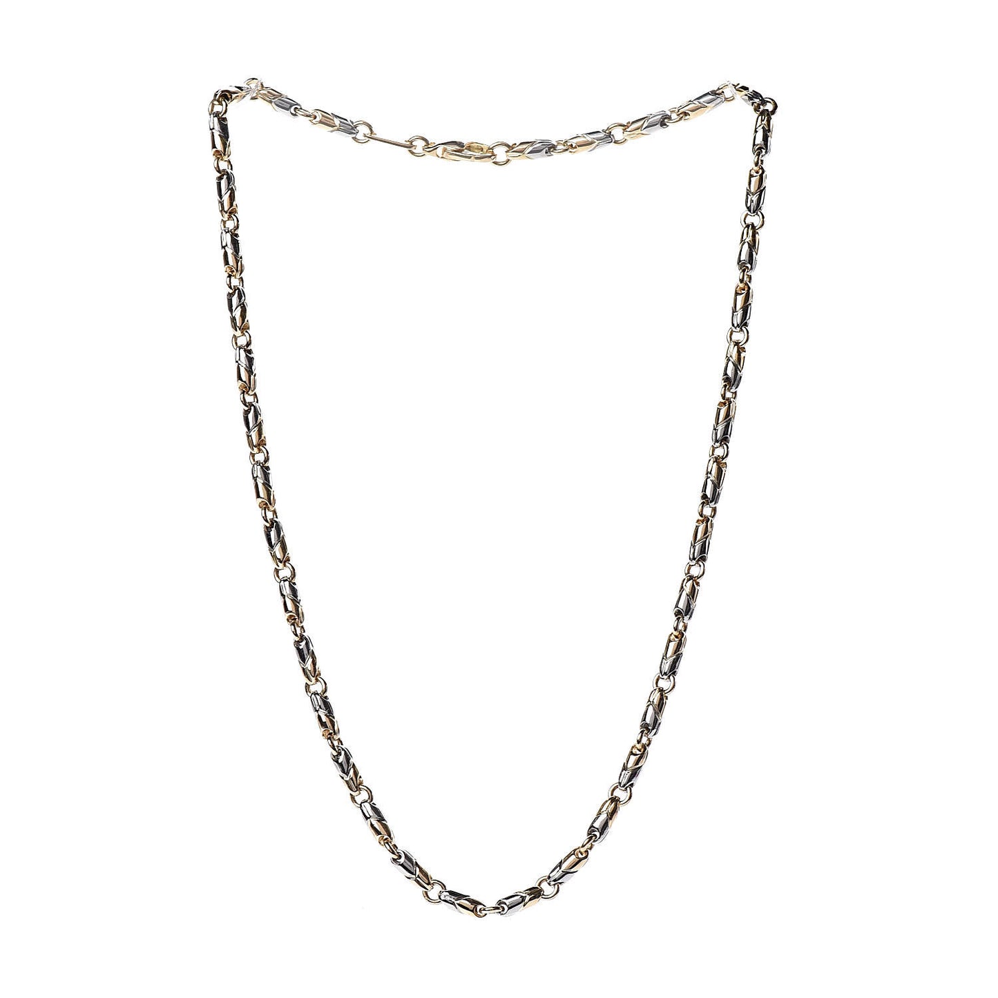 18K Yellow Gold Stainless Steel Passo Doppio Necklace