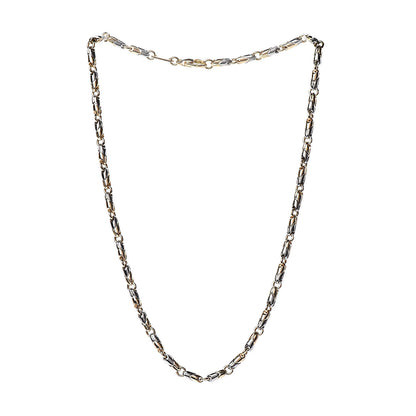 Bulgari 18K Yellow Gold Stainless Steel Passo Doppio Necklace 3 of 5
