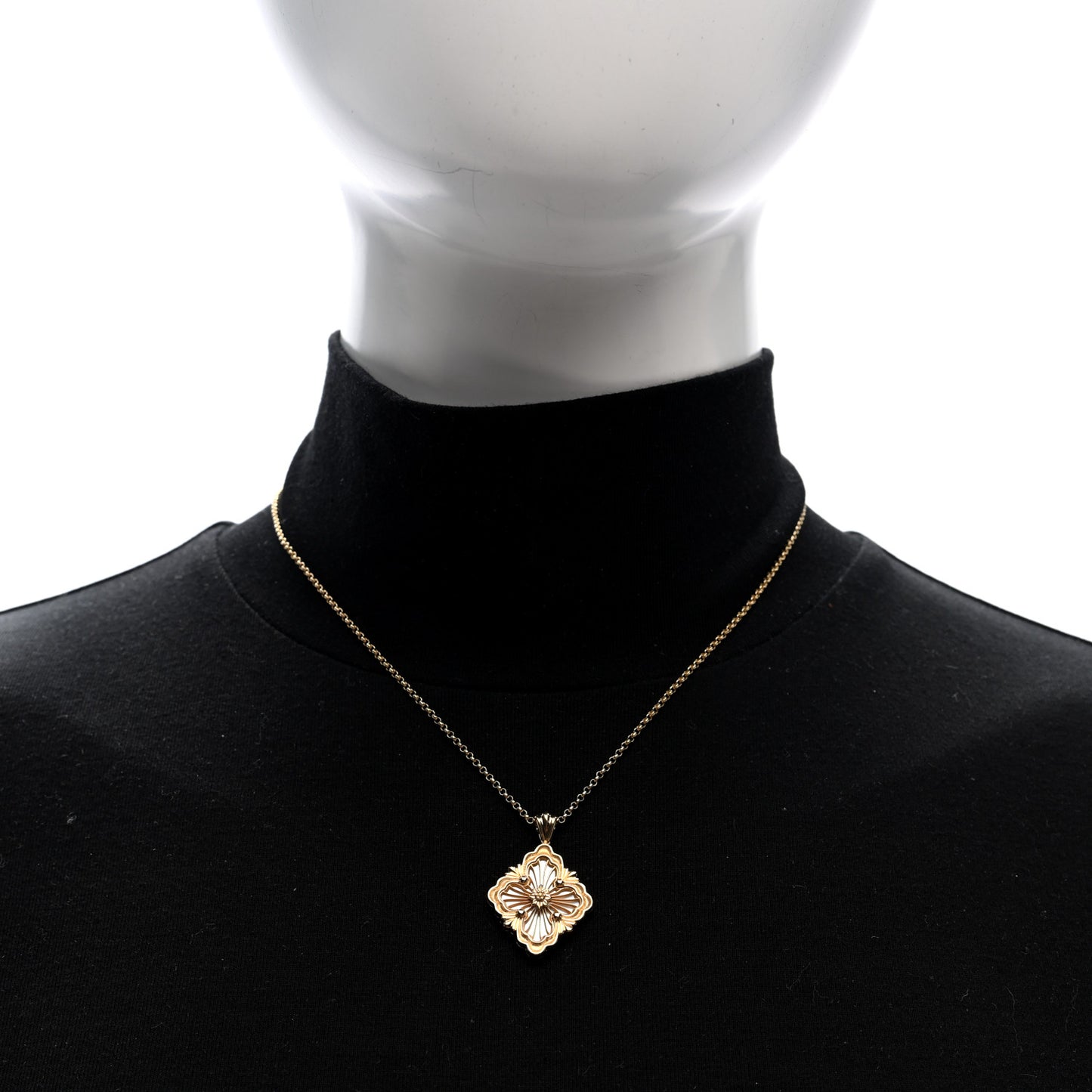 18K Yellow Gold Mother of Pearl Opera Tulle Pendant Necklace