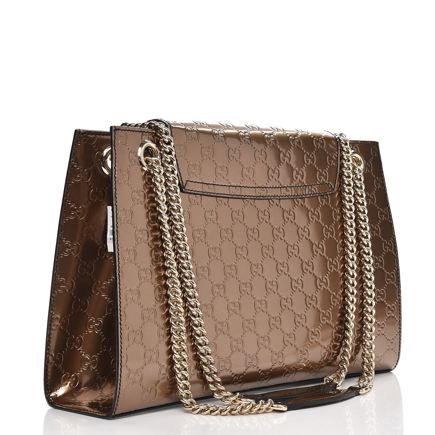 Gucci Shine Guccissima Large Emily Chain Shoulder Bag Acero 3 of 8