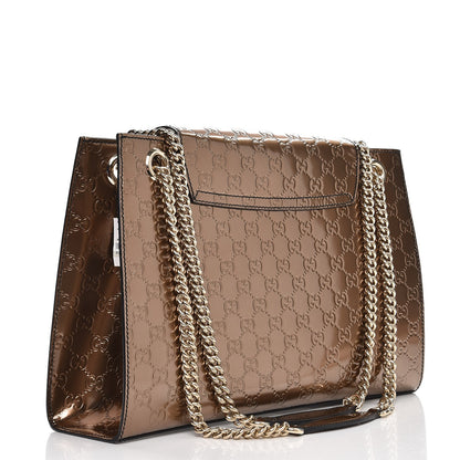 Gucci Shine Guccissima Large Emily Chain Shoulder Bag Acero 3 of 8