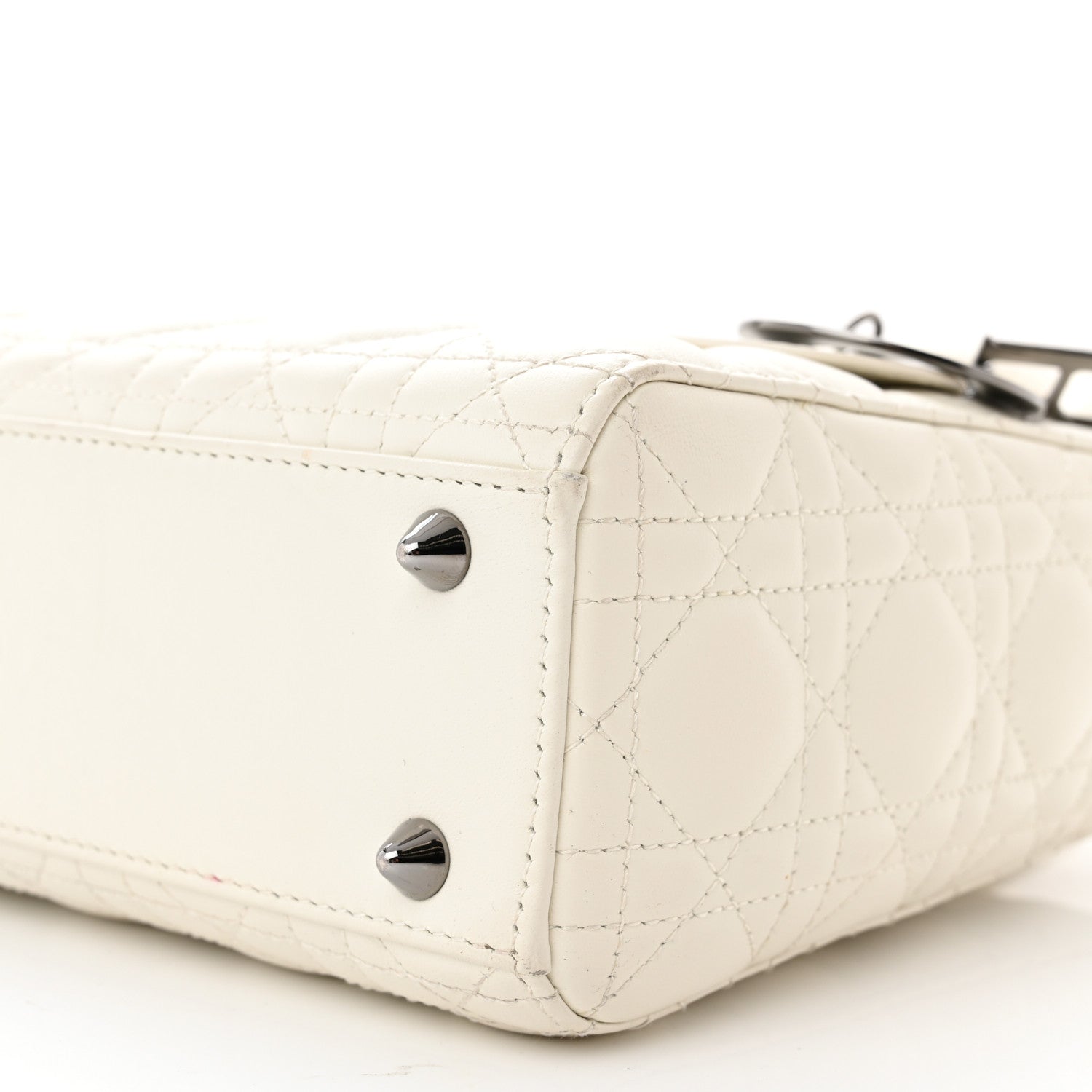 Christian Dior Lambskin Cannage Small My ABCDior Lady Dior White 10 of 14