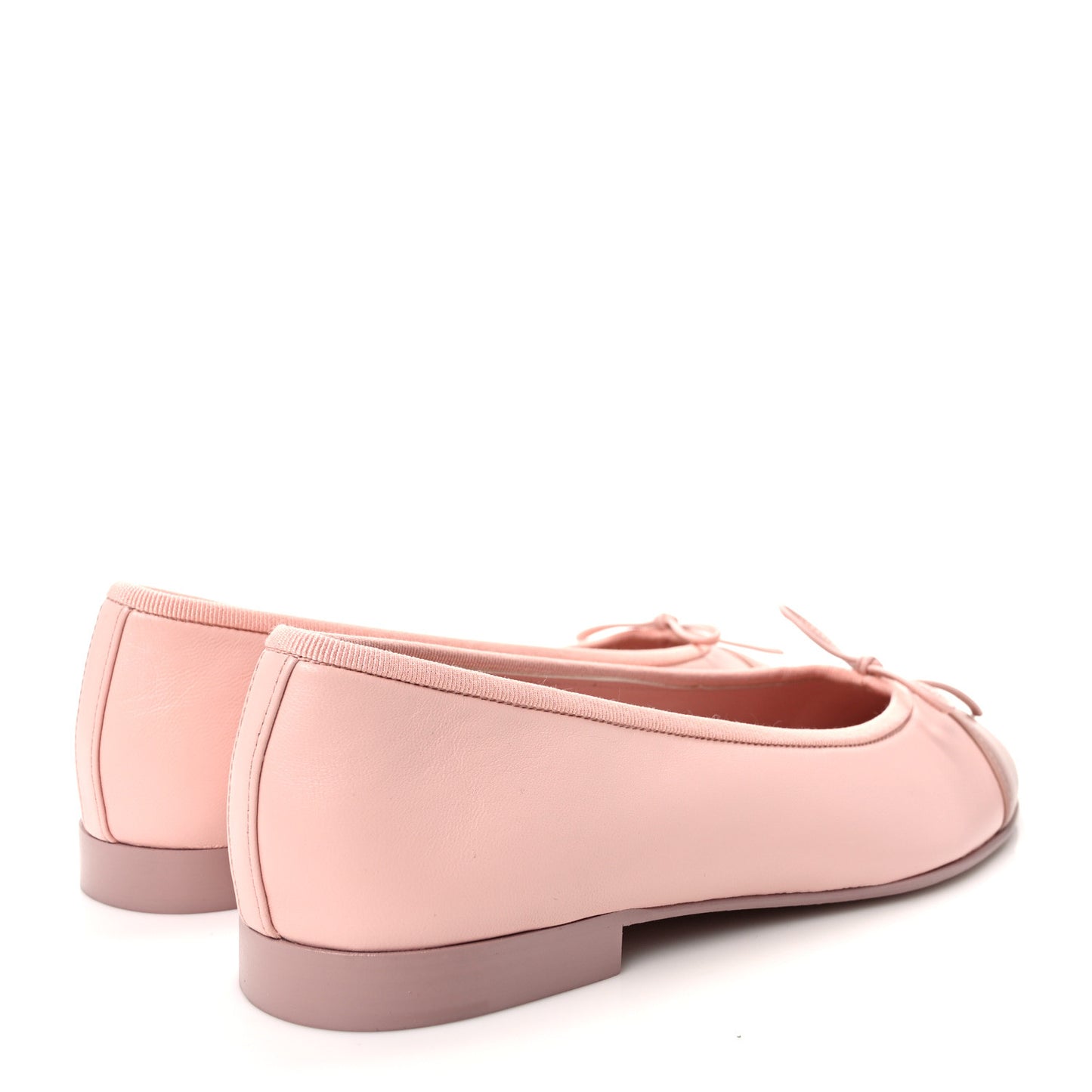 Lambskin Cap Toe CC Ballerina Flats 38.5 Light Pink Dark Pink