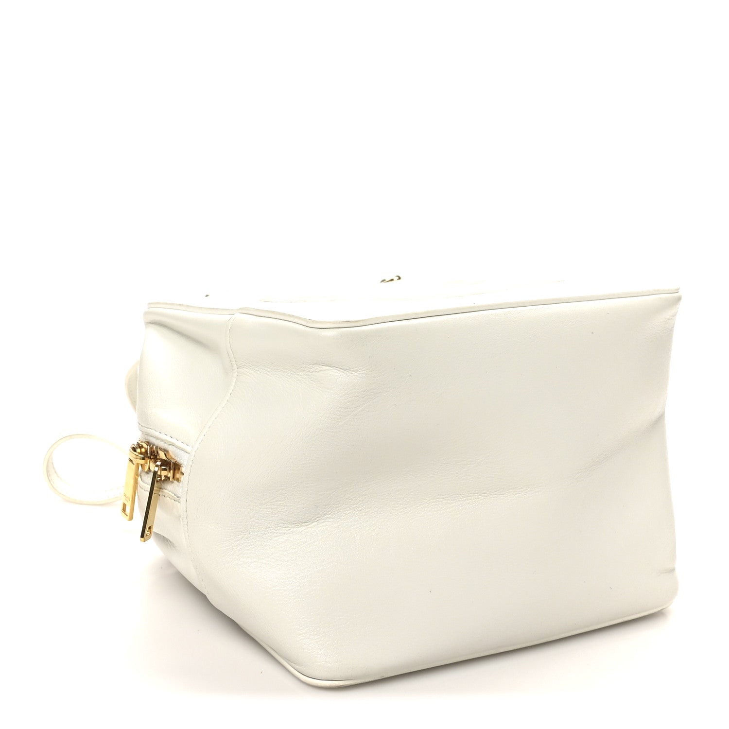 Celine Smooth Calfskin Cuir Triomphe Folded Cube Bag Arctic White 4 of 9