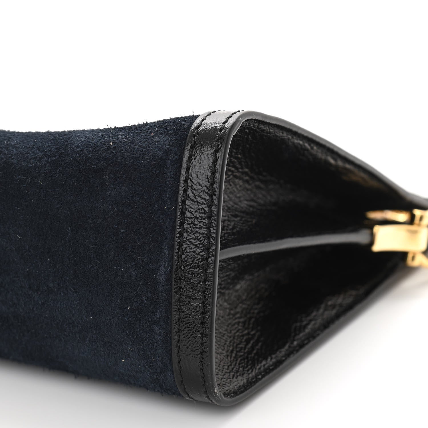 Gucci Suede Patent Web Dragon Embroidered Medium Ophidia Chain Shoulder Bag Blue Black 10 of 10