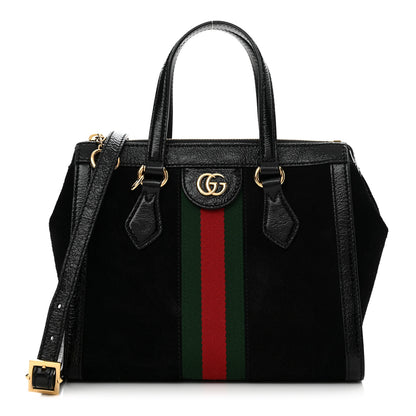 Gucci Suede Patent GG Web Small Ophidia Tote Bag Black 1 of 14