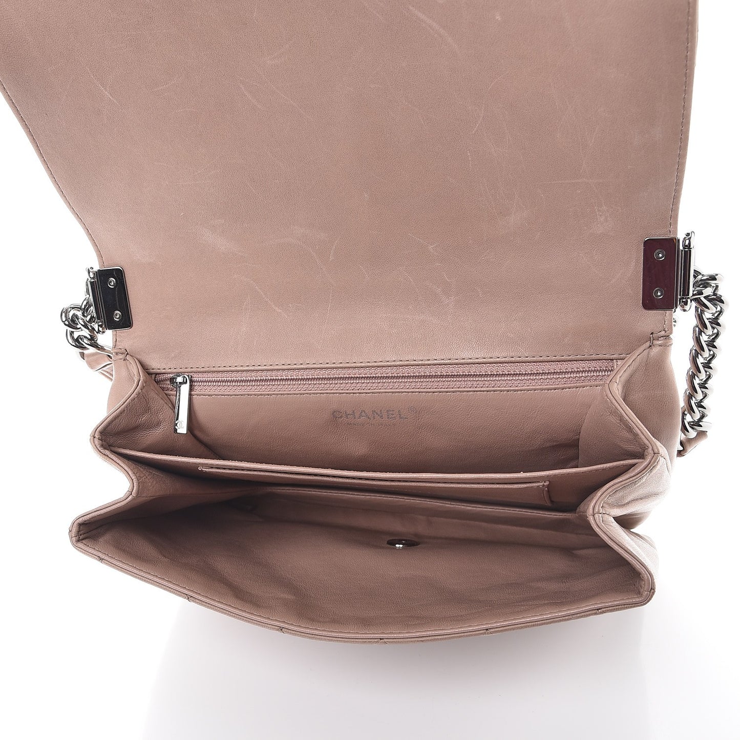 Lambskin Quilted Boy Messenger Beige