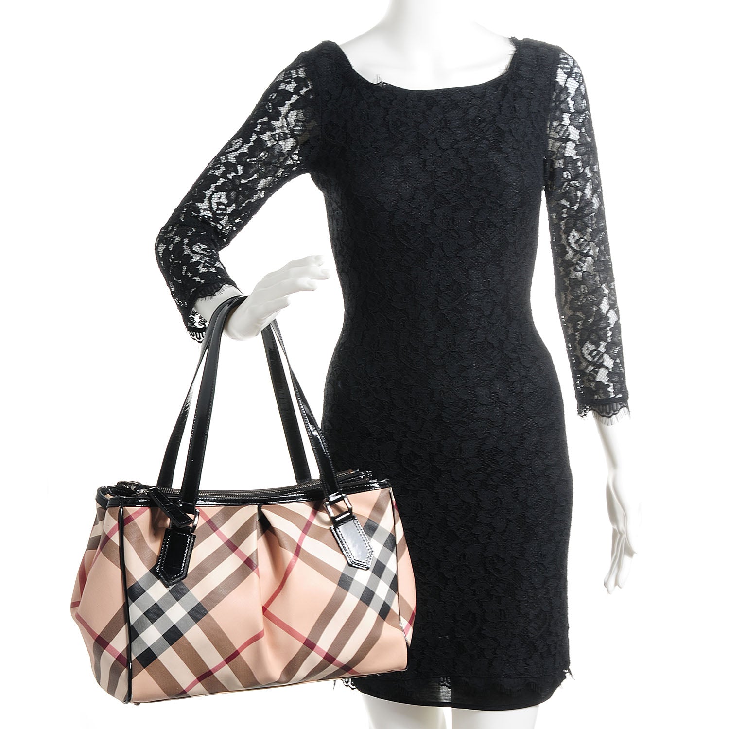 Burberry Nova Check Medium Melbury Tote Black 2 of 9
