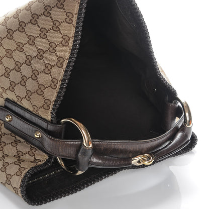 Gucci Monogram Large Horsebit Chain Hobo Dark Brown 6 of 12