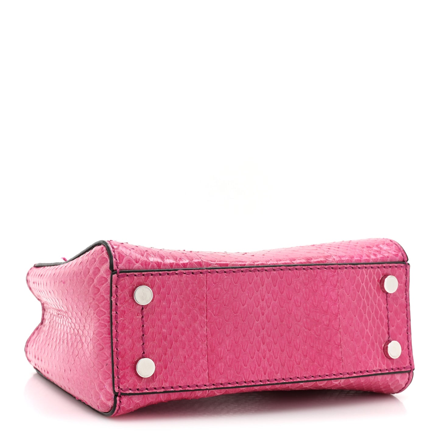 Snakeskin Varenne Top Handle Pink