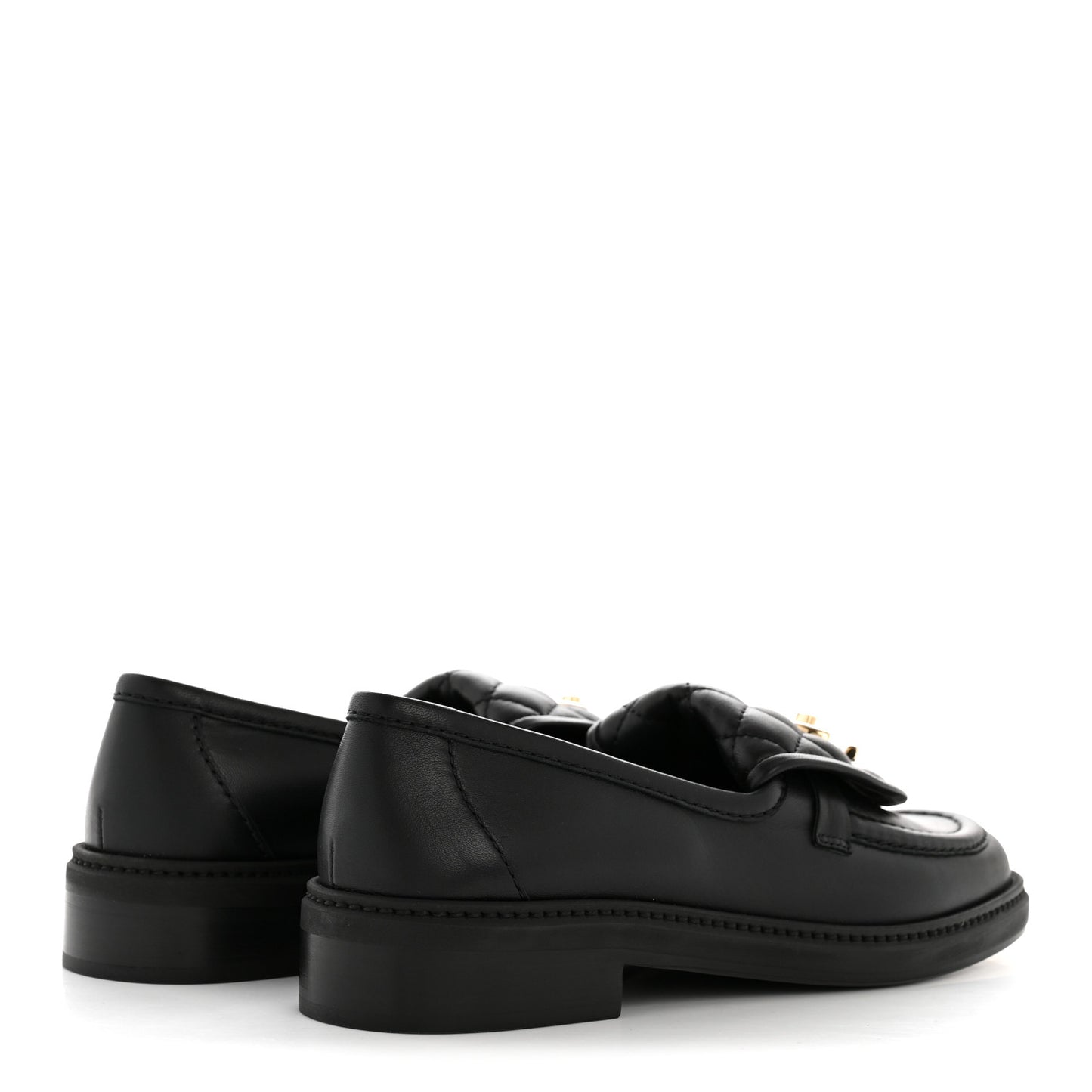 Lambskin Quilted CC Turnlock Loafers 37 Black
