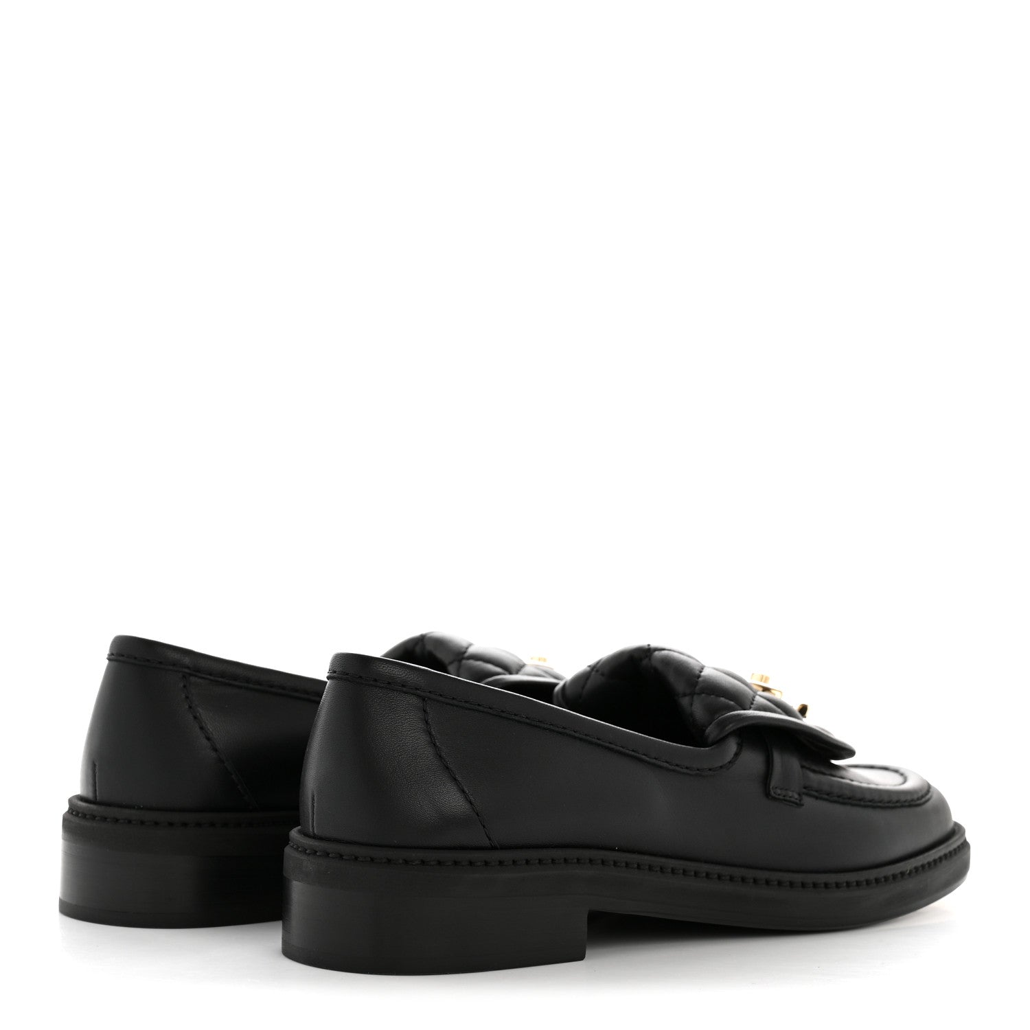 Chanel Lambskin Quilted CC Turnlock Loafers 37 Black 5 of 9
