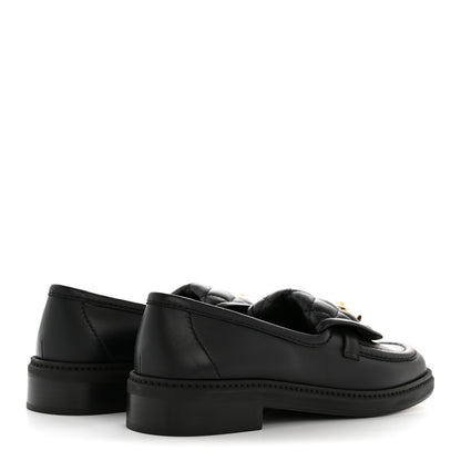 Chanel Lambskin Quilted CC Turnlock Loafers 37 Black 5 of 9