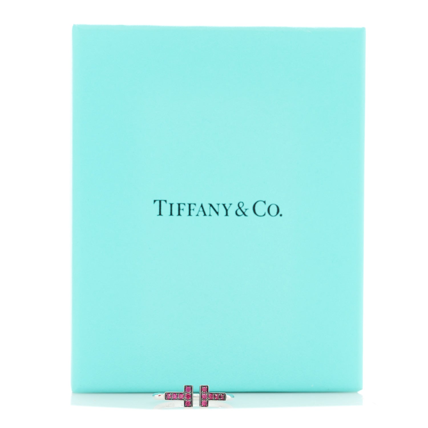 Tiffany 18K White Gold Ruby T Wire Ring 53 6.5 5 of 5