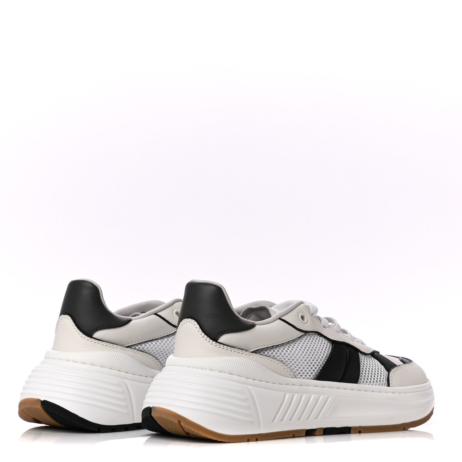 Bottega Veneta Calfskin Technical Mesh Speedster Sneakers 41 White Black 4 of 9
