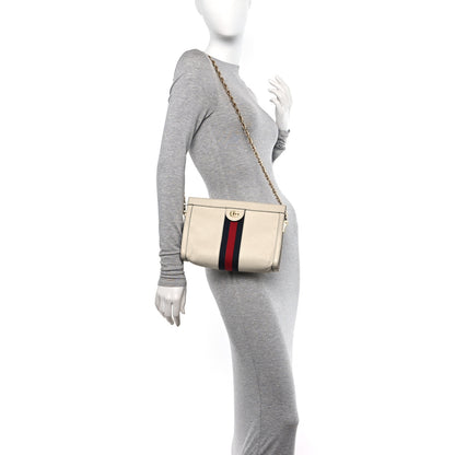 Gucci Textured Calfskin Web Small Ophidia Chain Shoulder Bag Mystic White 2 of 15