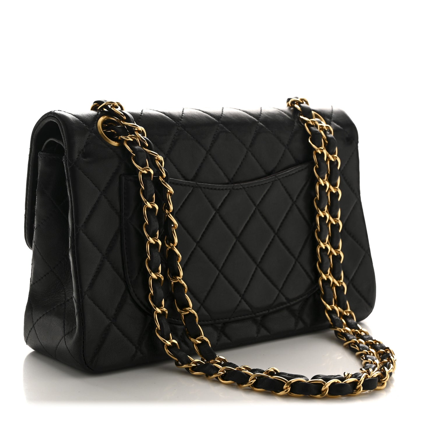 Lambskin Quilted Small Double Flap Black