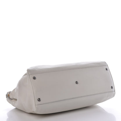 Fendi Goatskin Watersnake Large Peekaboo Iconic Satchel White 6 of 26