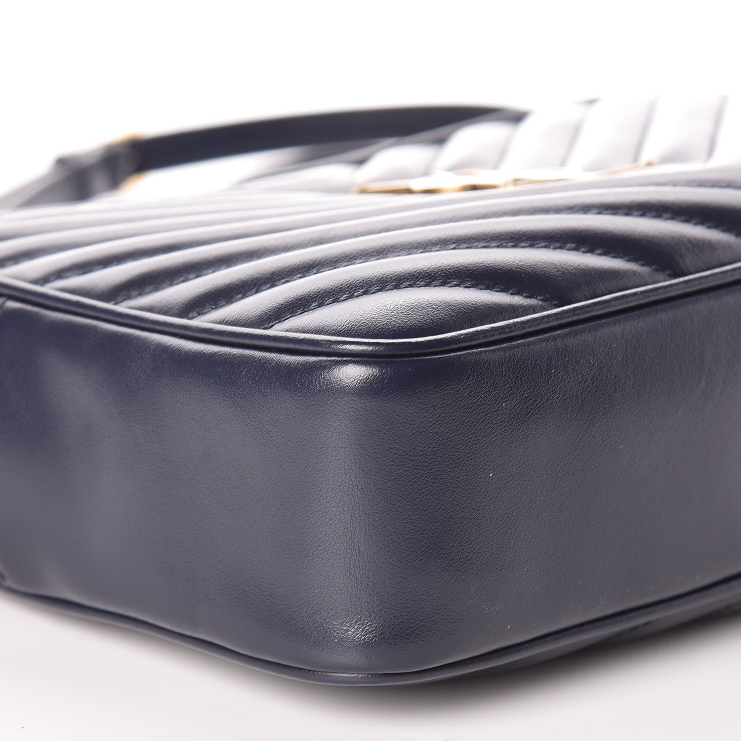 Saint Laurent Calfskin Matelasse Monogram Lou Camera Bag Navy 5 of 9