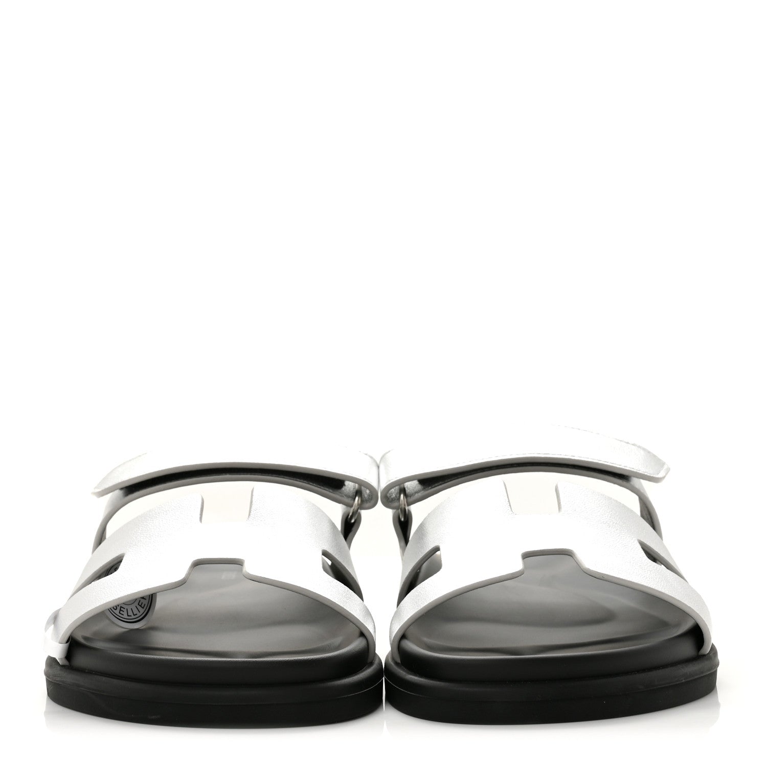 Hermes Metallic Goatskin Womens Chypre Sandals 40 Argent 3 of 10