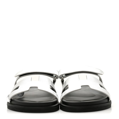 Hermes Metallic Goatskin Womens Chypre Sandals 40 Argent 3 of 10