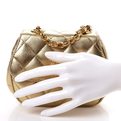 Chanel Metallic Lambskin Quilted Mini Flap Gold 3 of 10