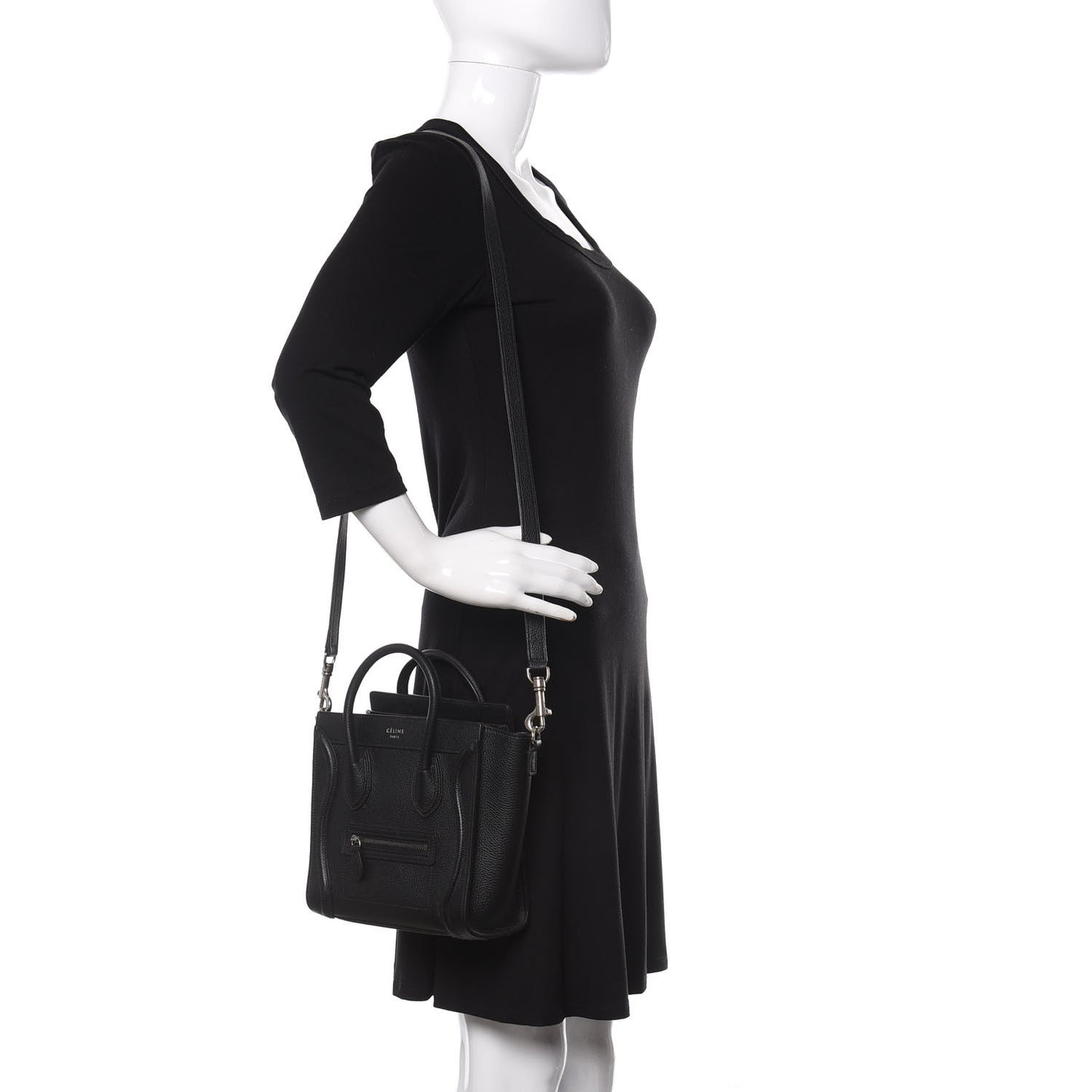 Drummed Calfskin Nano Luggage Black