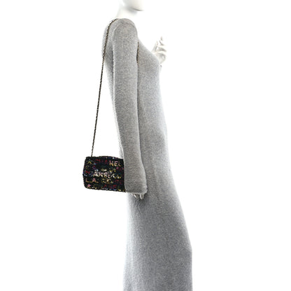 Chanel Sequin Logo CC Small Single Flap Black Multicolor 2 of 11