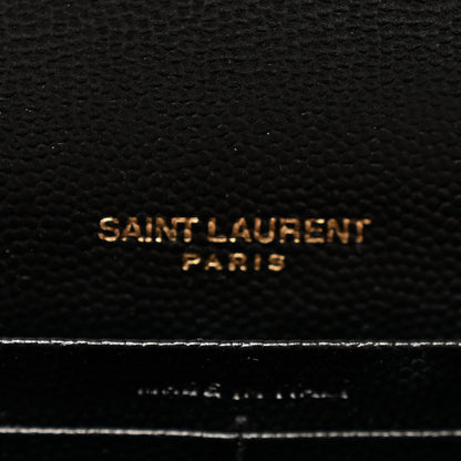 Saint Laurent Grain De Poudre Mixed Matelasse Triquilt Large Monogram Wallet Black 6 of 12