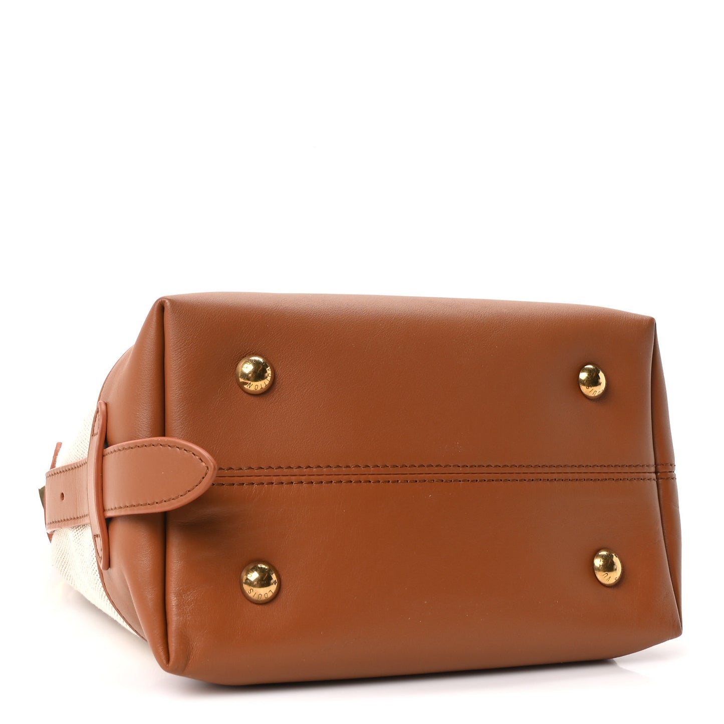 Canvas Calfskin Low Key Hobo PM Ecru Cognac