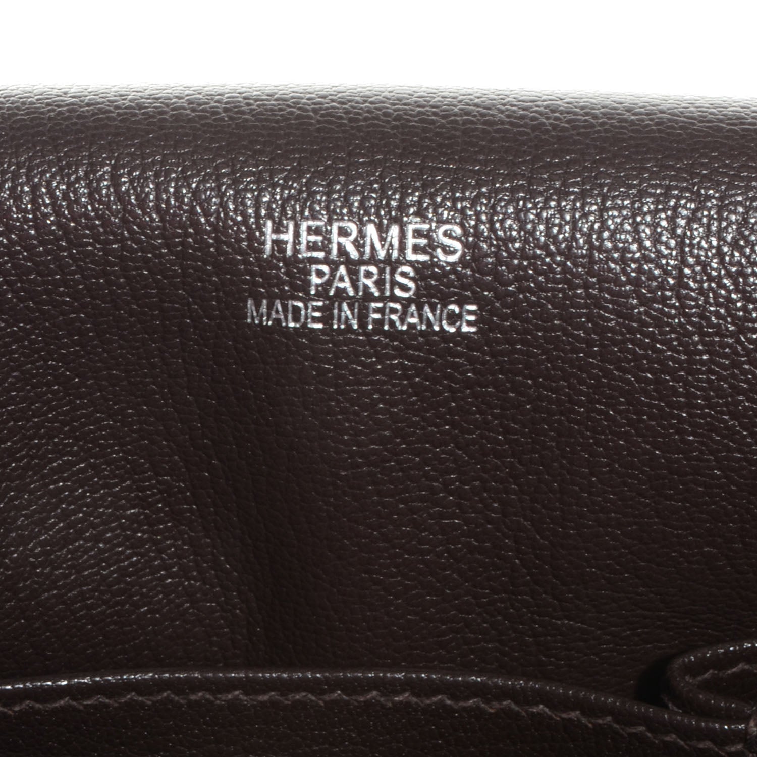 Hermes Taurillon Clemence Jypsiere 34 Chocolate 8 of 8