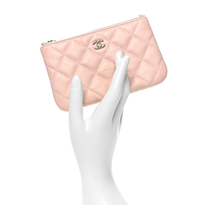 Chanel Lambskin Quilted Small Cosmetic Pouch Pink 2 of 8