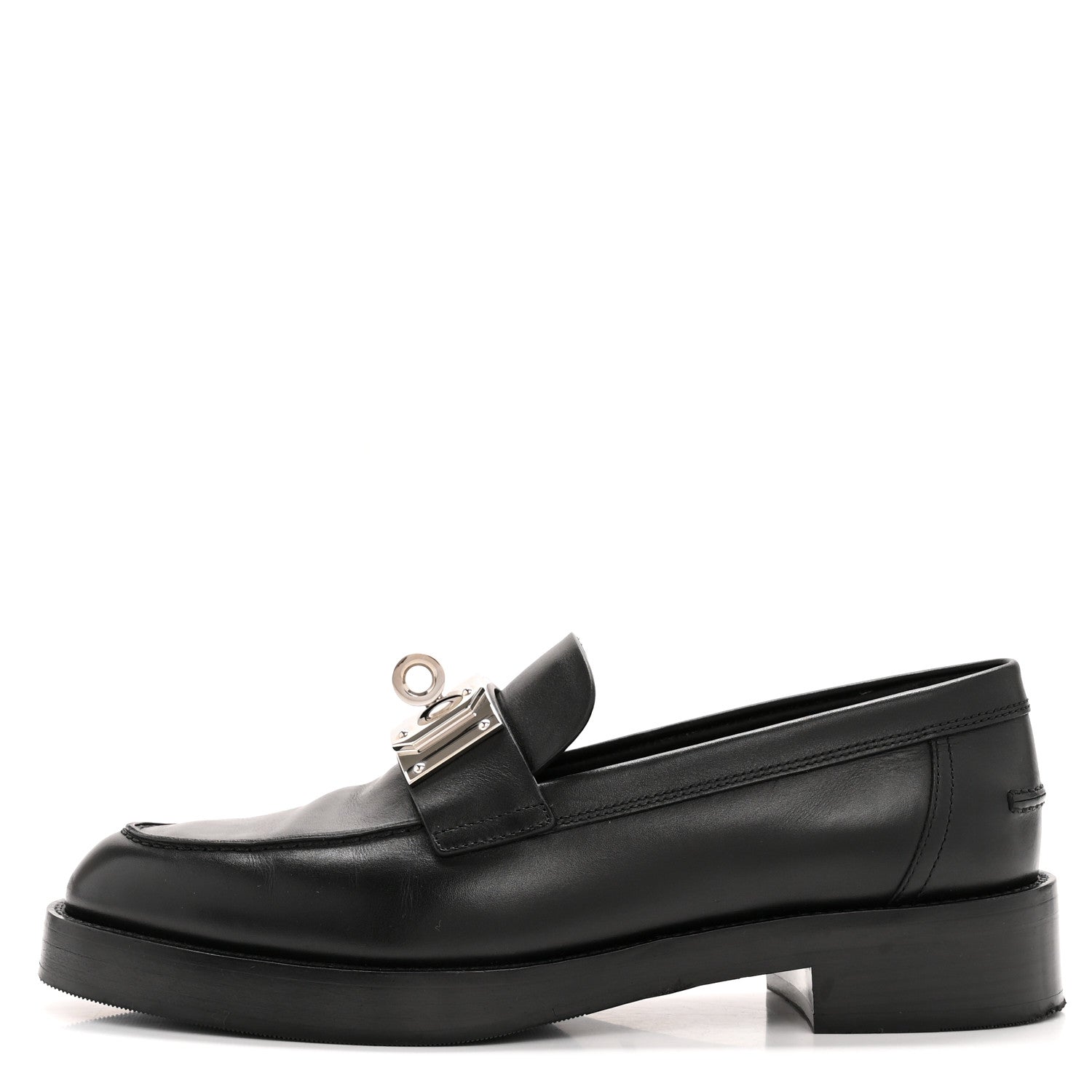 Hermes Calfskin Womens Hot Loafer 38 Black 39.5 Black 1 of 11