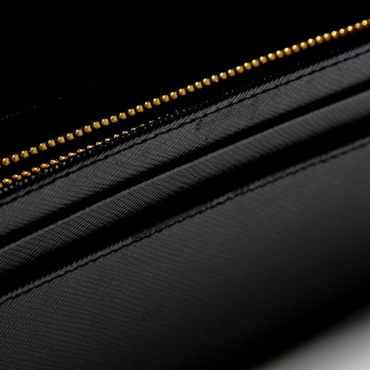 Prada Saffiano Bow Continental Wallet Nero Black 9 of 9