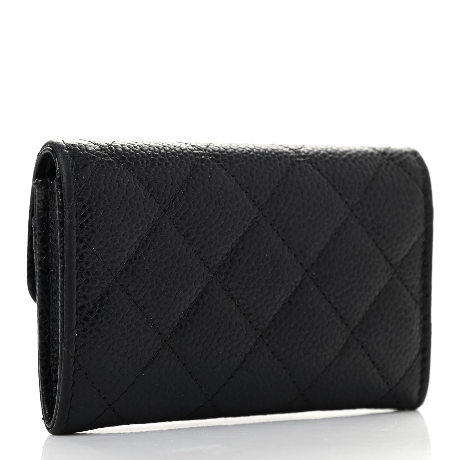 Chanel Caviar Quilted Flap Card Holder Wallet Black 3 of 8