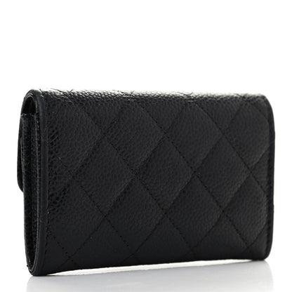 Chanel Caviar Quilted Flap Card Holder Wallet Black 3 of 8