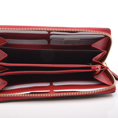 Gucci GG Supreme Monogram Kingsnake Heart Embroidered Zip Around Wallet Red 5 of 7