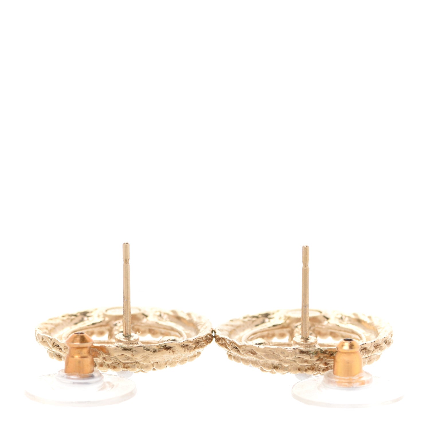Chanel Pearl CC Round Rope Earrings Gold 3 of 4