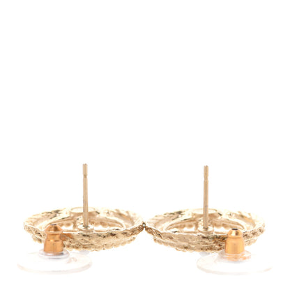 Chanel Pearl CC Round Rope Earrings Gold 3 of 4