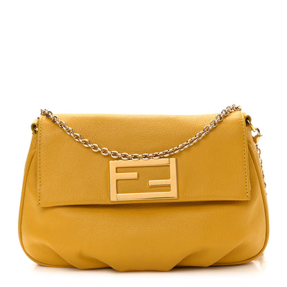 Fendi Vitello Flamingo Fendista Pouchette Crossbody Bag Yellow 1 of 10
