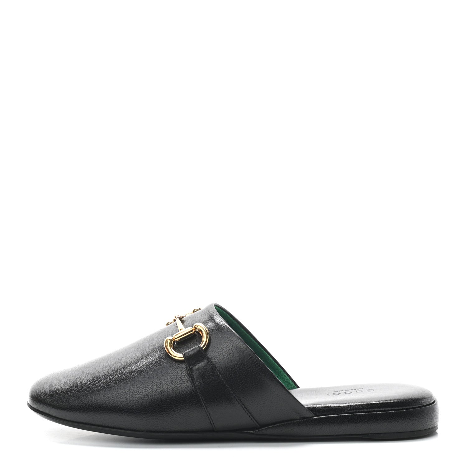 Gucci Goatskin Horsebit Pericle Slippers 38.5 Black 1 of 8
