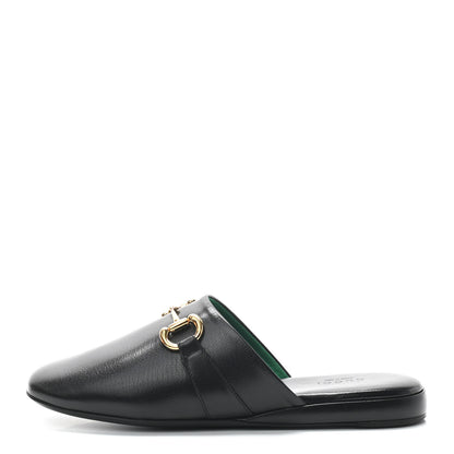 Gucci Goatskin Horsebit Pericle Slippers 38.5 Black 1 of 8