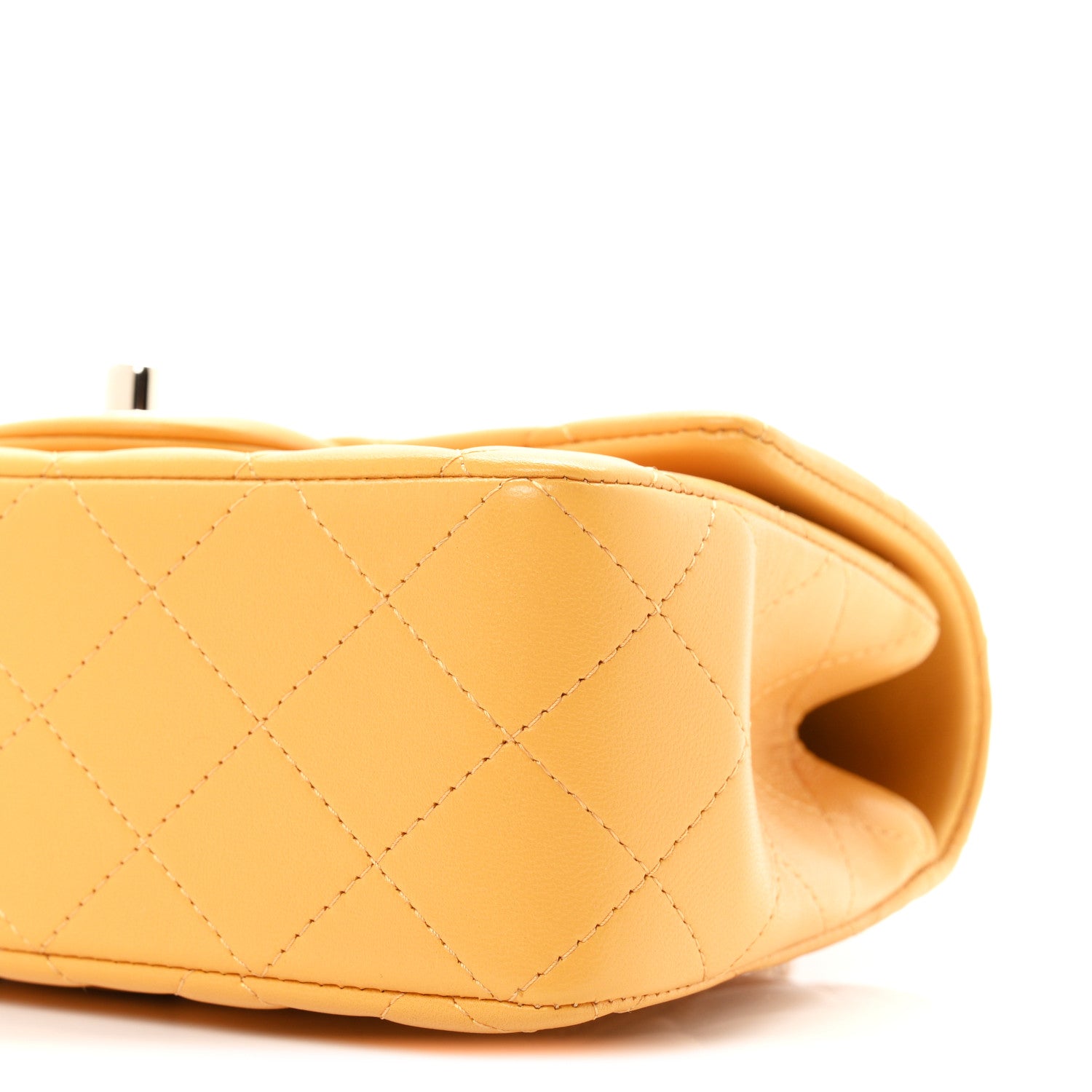 Chanel Lambskin Quilted Mini Top Handle Rectangular Flap Yellow 10 of 11