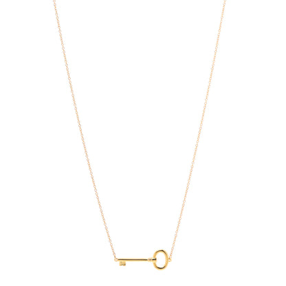 Tiffany 18K Yellow Gold Oval Key East West Necklace 1 of 6