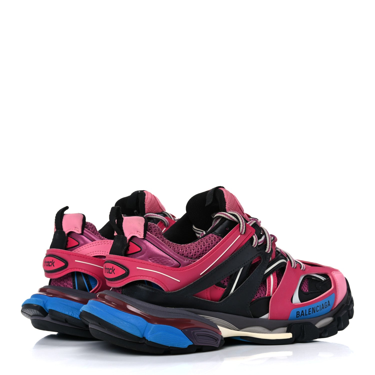 Balenciaga Mesh Nylon Metallic Fabric Womens Track Sneakers 40 Pink Blue 4 of 11