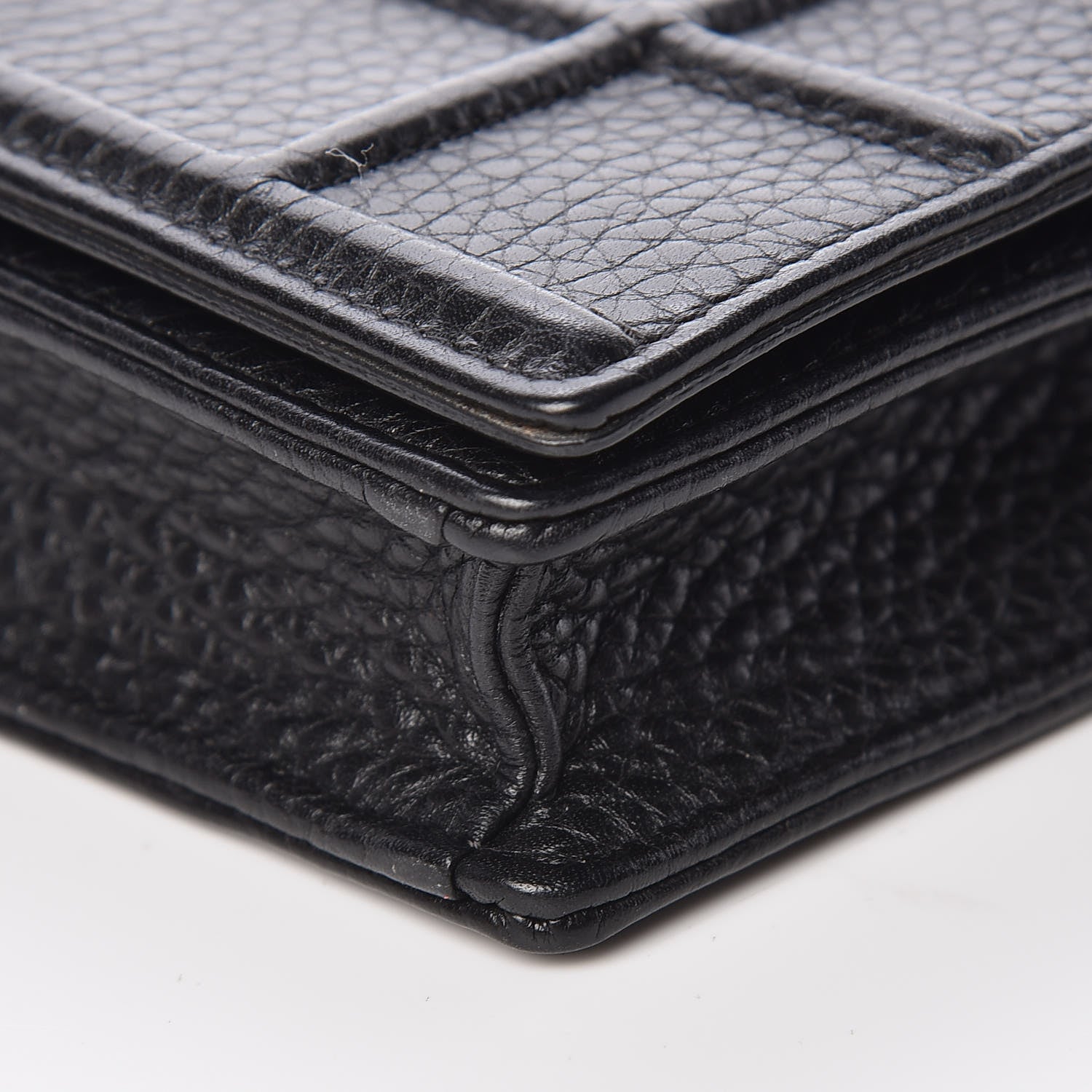 Christian Dior Grained Calfskin Diorama Wallet on Chain Pouch Black 10 of 10