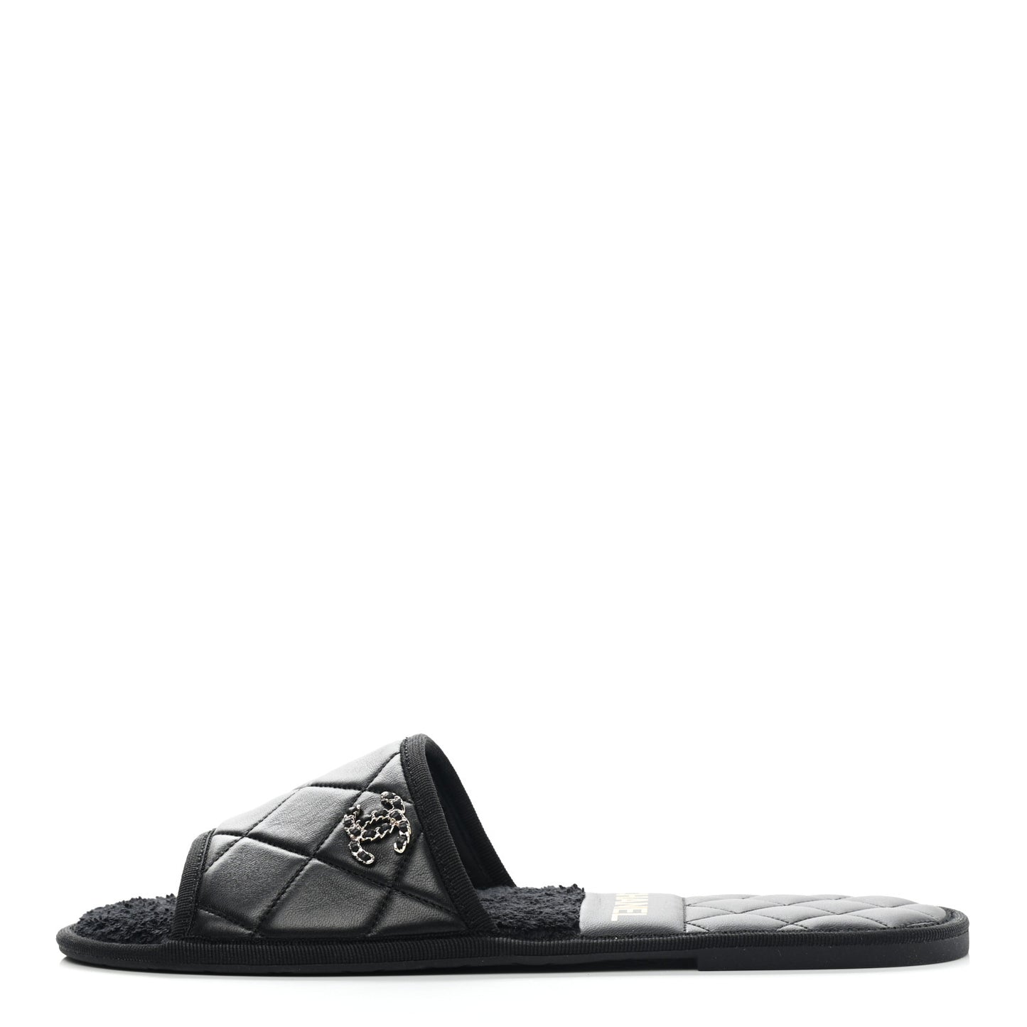 Lambskin CC Flat Mules S Black