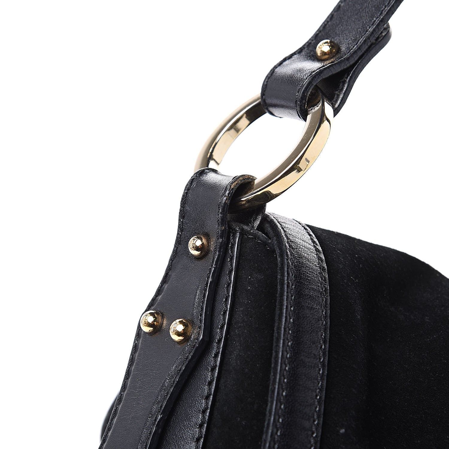 Fendi Suede Large Chef Shoulder Bag Black 13 of 17
