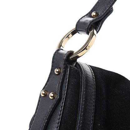 Fendi Suede Large Chef Shoulder Bag Black 13 of 17